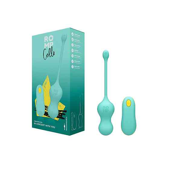 Виброяйцо с дистанционным пультом управления Romp Cello, бирюзовый Sex Aura Киев