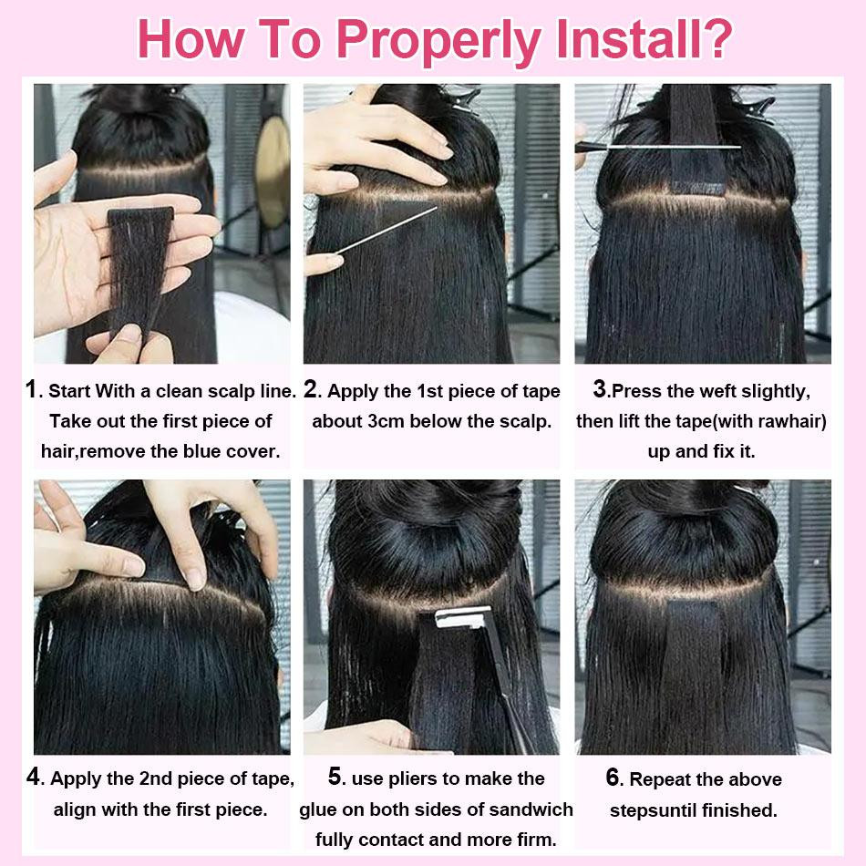 Накладні пасма на клейкій основі, текстура Афро, натуральне чорне волосся 50 см, стрічкове нарощування для обʼєму Київ - фото 8