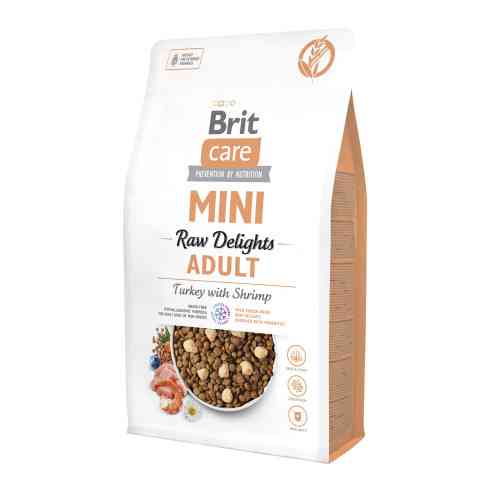 Корм сухой Brit Care Mini Raw Delights Turkey with Shrimp д/собак малых пород индейка с креветкой 2 кг Киев