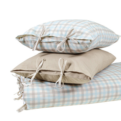 Постільна білизна Home Line Клітинка кухонна бежево-бірюзовий/бежевий, бязь, полуторний (184229) Вінниця - фото 5