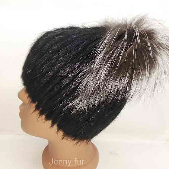 Шапка хутряна жіноча з вушками Беатріс Чорний Харків