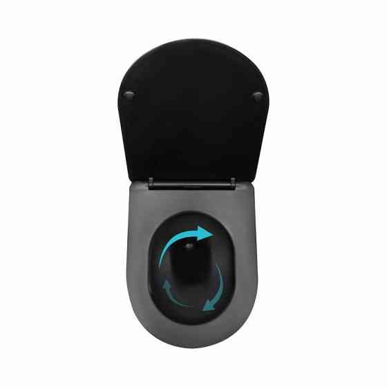 Унітаз підвісний Qtap Taurus Ultra Quiet 515×360×350 мм, Matt Black, із сидінням Slim Duroplast/Soft-close/Quick Release Київ