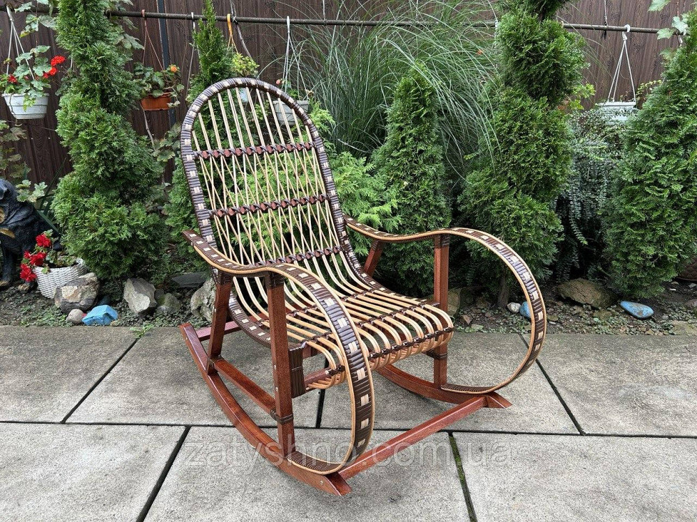 Крісло гойдалка плетена коричнева Київ - фото 1