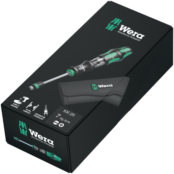 Викрутка Wera з магнітним тримачем 1/4'' магазин для біт в ручці PH/SLх25мм, 7од., в сумці 05051024001 Одеса