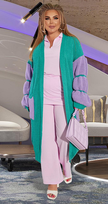 Довгий кардиган грубого в'язання (42-46) Київ - фото 1