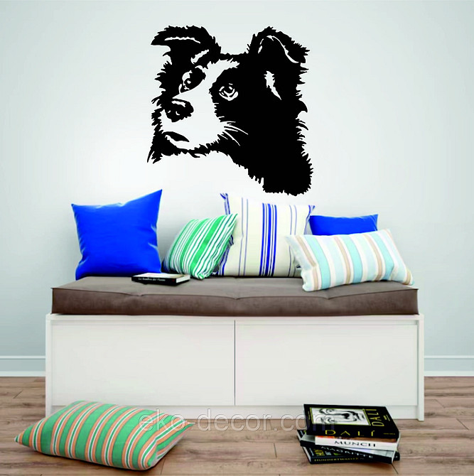 Декоративне настінне Панно «Бордер-Колі», Декор на стіну 70*68 см, Чорний Київ - фото 7