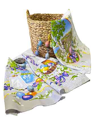 Ecotton Набір рушників великодній Ecotton 50х60 вафельних 3 шт. Великдень в корзину Коломыя