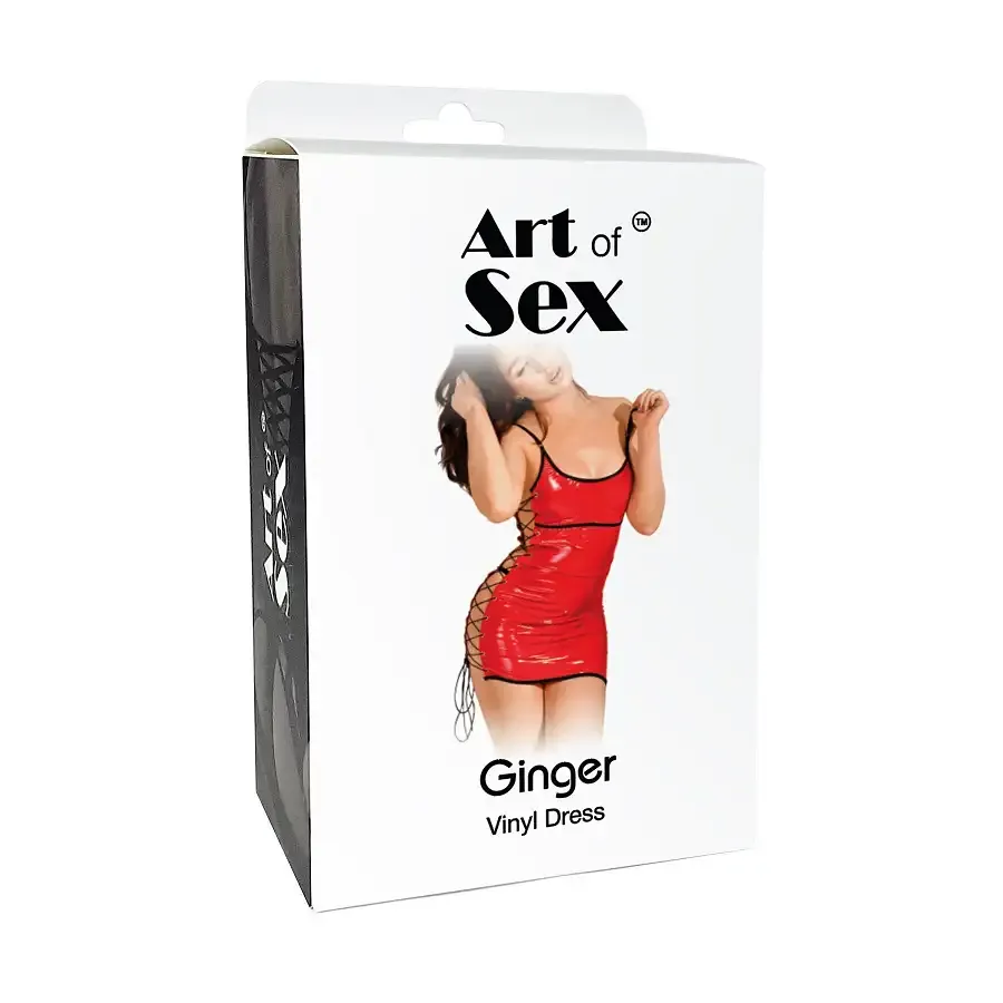 Сексуальна лакована сукня на шнурівці Art of Sex - Ginger червона L-2XL Львів - фото 3