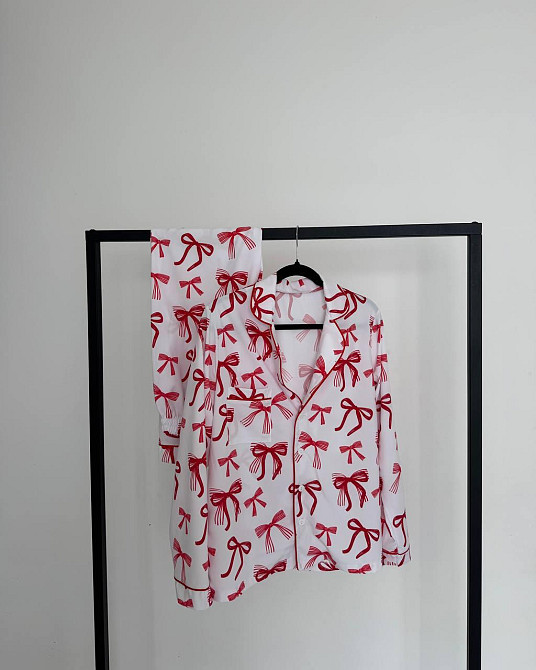 Женская стильная новогодняя пижама софт принт Белый, 48-50 Одесса - изображение 1