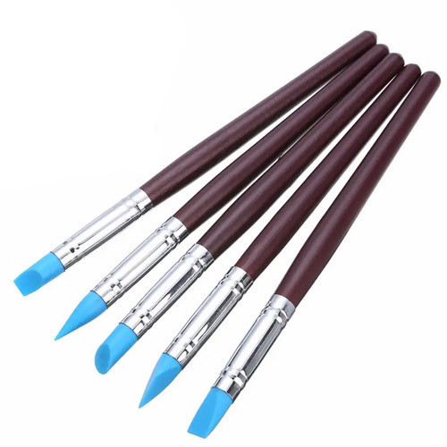 Набір силіконових пензлів 5 шт з різними наконечниками для ліплення, скульптури та малювання Київ - фото 2