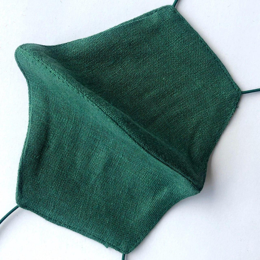 Маска захисна багаторазова із 100% ЛЬОНУ Розмір L (Зелений) Суми - фото 2