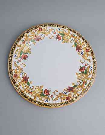 Паперова тарілка з малюнком 18 см "No 2"Золотий візерунок 10 шт (1 пачка) Харків