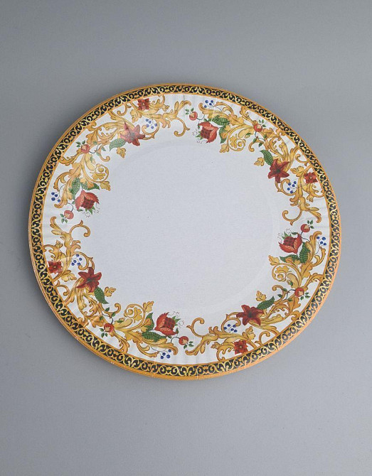 Паперова тарілка з малюнком 18 см "No 2"Золотий візерунок 10 шт (1 пачка) Харків - фото 1