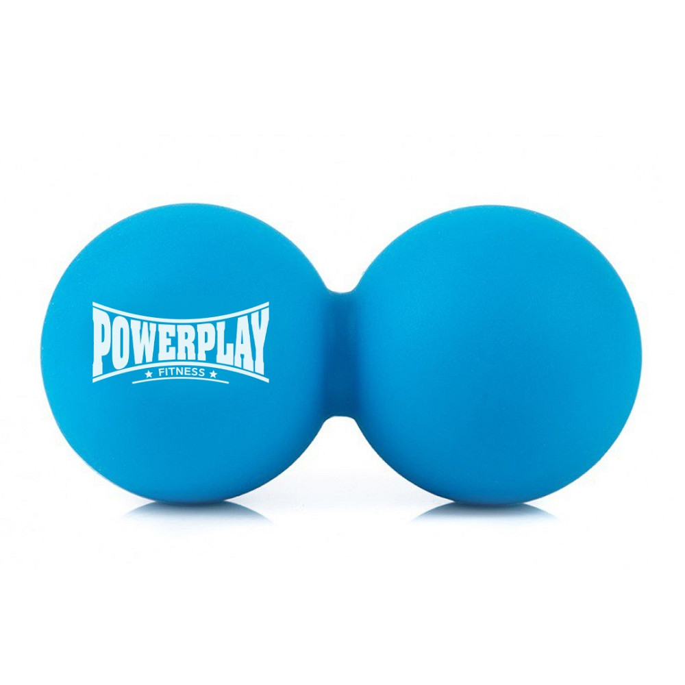 Масажний силіконовий подвійний м'яч PowerPlay PP-4355 Silicone Lacrosse Peanut Ball (6.3*12.6см.) Синій Кам'янське - фото 1