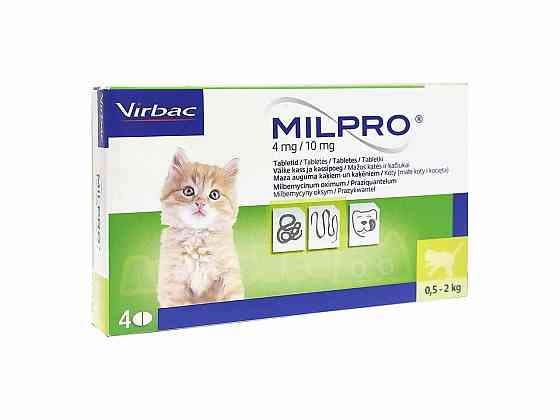 Мілпро Milpro 4 мг/10 мг для кошенят до 2 кг, (№4 таблетки) Вінниця
