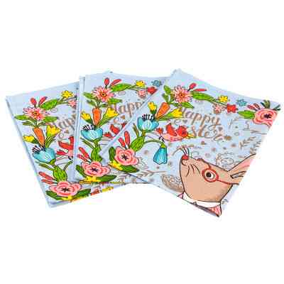 Рушник Руно Набір вафельних Великодній Зайчик блакитний 45х60 см 3 шт (710Т_ Пасхальний Зайчик блакитний) Вінниця