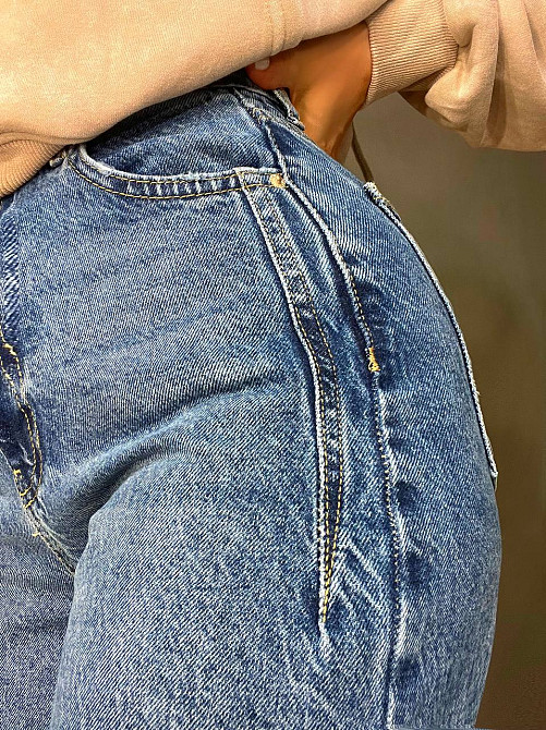 Джинси жіночі It’s Basic 2499 Wide Leg з високою талією рівні від стегна з виточками на стегнах світло сині, світло-синій, 34, 34, 64 см, 92 см Київ - фото 2