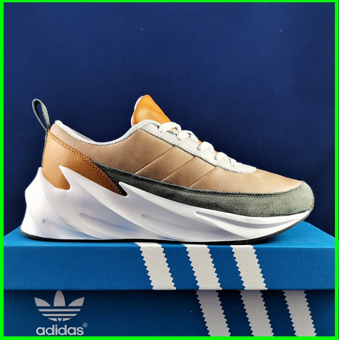 Кросівки Adidas $harks Сірі Чоловічі Адідас Бежеві Акула (розміри: 41,42,43,44,45) Відео Огляд Дніпро - фото 4