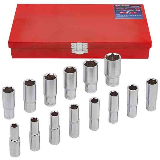 Набір головок глибоких 1/2" 6гр. 14пр. (11-17,19,21-24,27,30) Forsage F-4143-5 Одеса