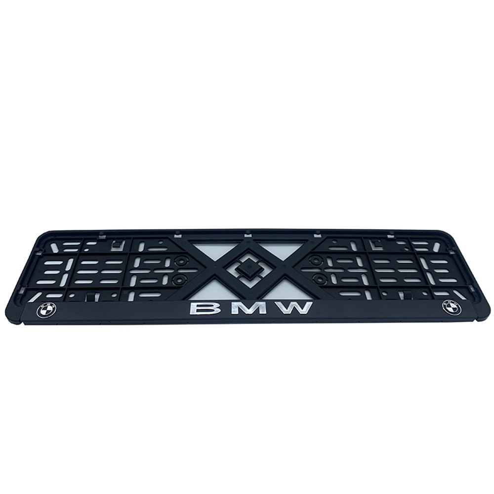 Рамка номерного знаку хром надпис BMW пластик чорна 1шт Київ - фото 1