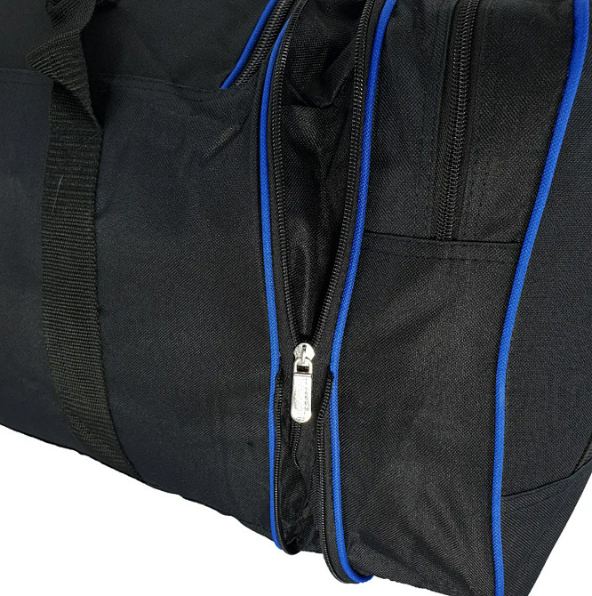 Сумка дорожня KAIMAN з розширенням 60 (70) см чорно-синя Київ - фото 5