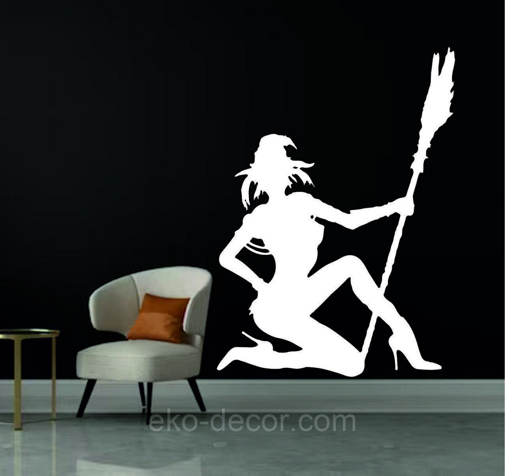 Декоративное настенное Панно «Девушка с метлой», Декор на стену 70*50 см, Белый Киев - изображение 9