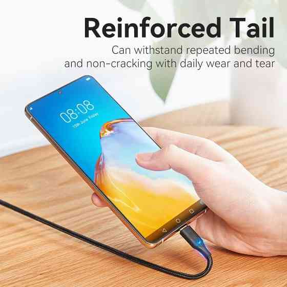 Кабель USB C до C 2М з LED підсвіткою чорний Київ