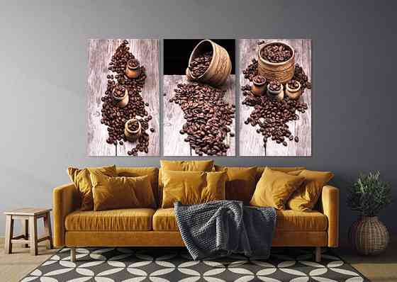 Модульна картина у вітальню/ спальню   Кавові зерна      ART-284_3A Київ