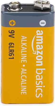 Батарейки Amazon Basics 9V 6LR61 сріблясті алкалінові 4 шт 5 років зберігання для датчиків диму пультів приладів Київ