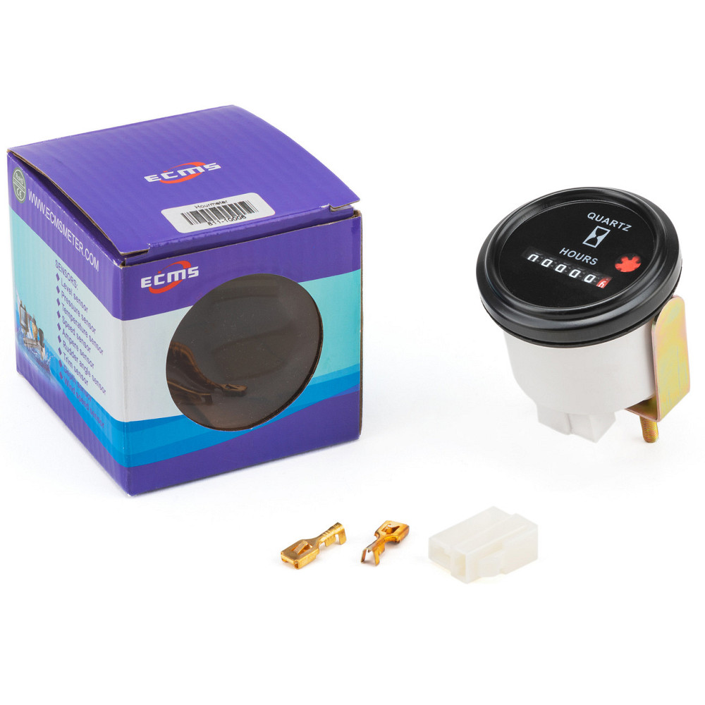 Лічильник мотогодин механічний ECMS CPH2-BN-HS (52 мм), чорний Київ - фото 2