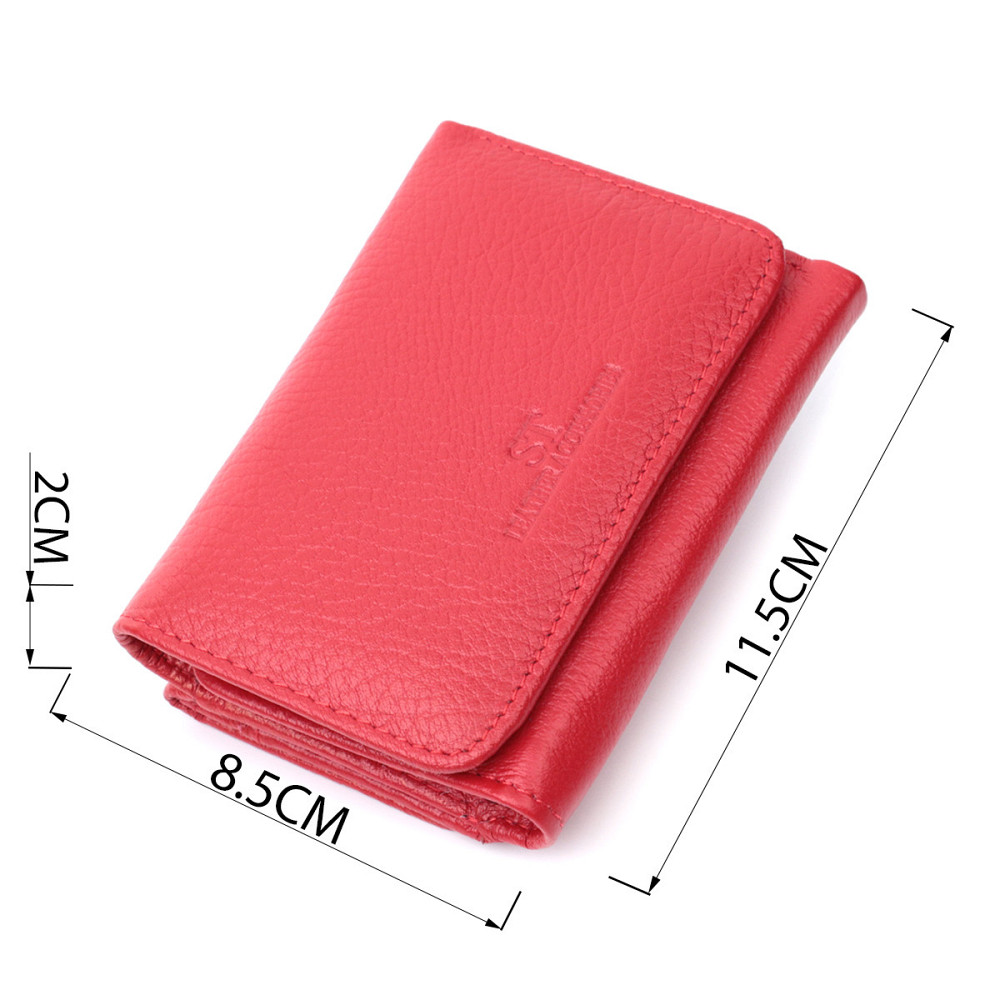 Женское портмоне с монетницей из натуральной кожи ST Leather 22727 Красный Киев - изображение 3