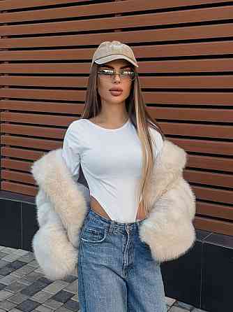 Жіночий стильний боді з відкритою спиною мікродайвінг Молочний, 42/44 Одеса