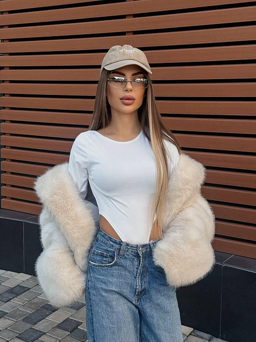 Женский стильный боди с открытой спиной микродайвинг Молочный, 42/44 Одесса - изображение 5