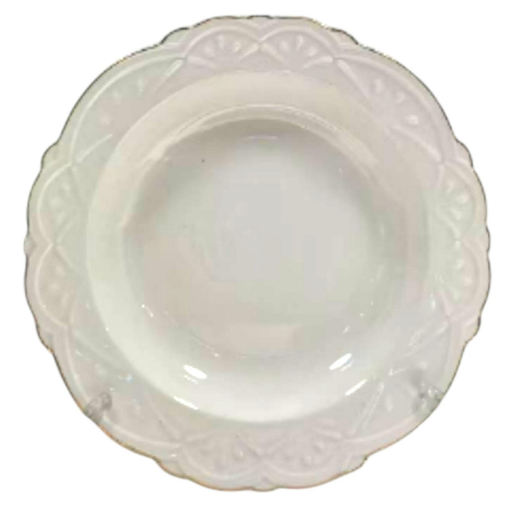 Тарелка круглая фарфоровая Ø22 (см) глубокая суповая тарелка для первых блюд Белая 120-YH-HG023 Киев - изображение 1