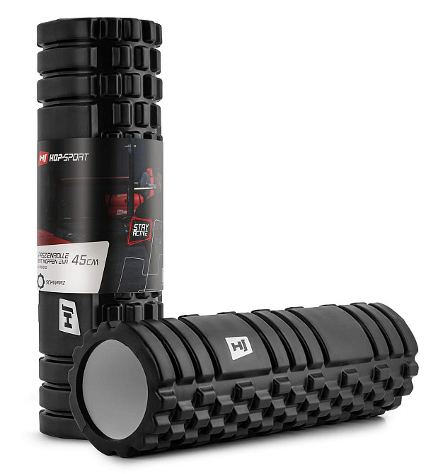 Роллер масажер (валик, ролик) Hop-Sport EVA 45см чорний Київ - фото 1