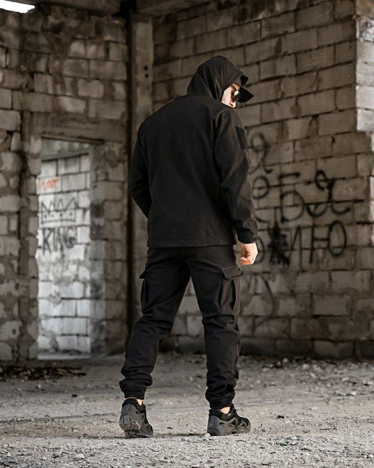 Тактический костюм софтшел BANDIT черный  ВТ7955 Одесса - изображение 4