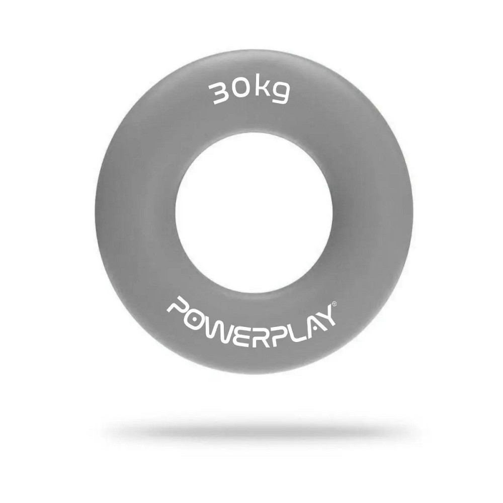 Еспандер кистьовий силіконовий PowerPlay PP-4324 Hand Grip Ring X-Hard 30 кг (Сірий) Луцьк - фото 1