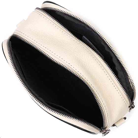 Сумка крос-боді прямокутна з натуральної шкіри 22117 Vintage Біла Київ