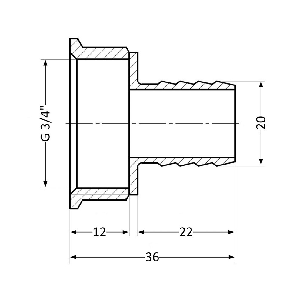 Штуцер Thermo Alliance Standart 20х3/4" ВР SD4262020 Київ - фото 2