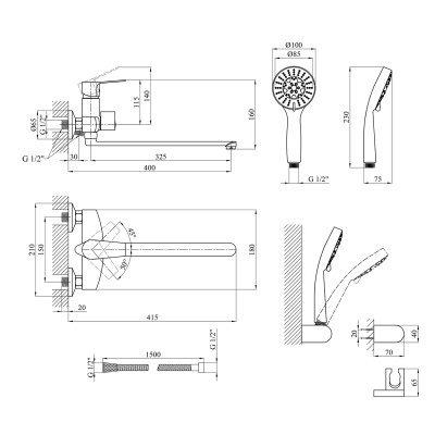 Змішувач Kroner Enzo-C070 (CV023615) Вінниця - фото 7