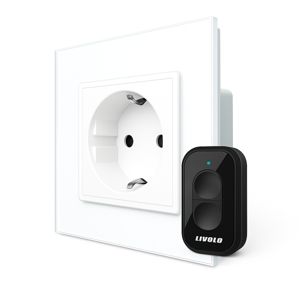 Радіокерована (дистанційна) розетка з пультом LIVOLO, біла, з заземленням та захисними шторками, керування зі смартфона, Alexa, Google Home, 16А 230В  Коломия - фото 9