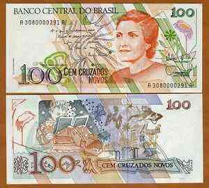 Бразилія / Brasil 100 Cruzados Novos Pick 220a 1989 UNC Полтава