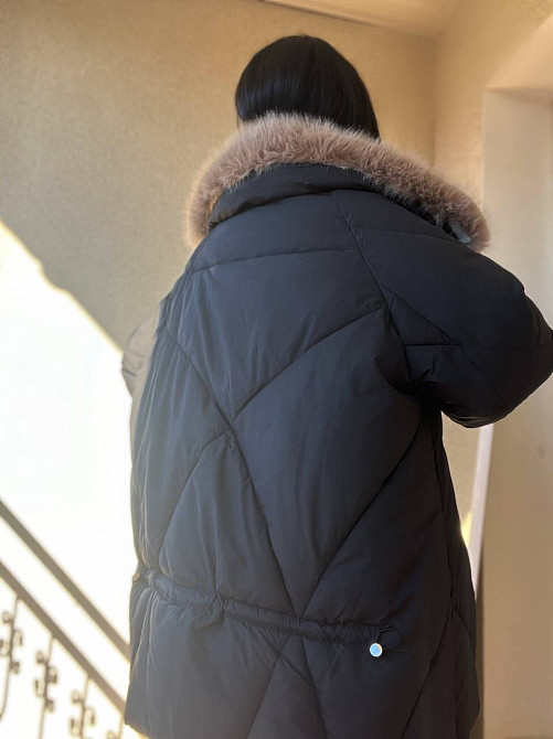 Куртка женская Lady Yep 9051 парка удлиненная широкая оверсайз мех воротник, черный, 44-48 Киев - изображение 19