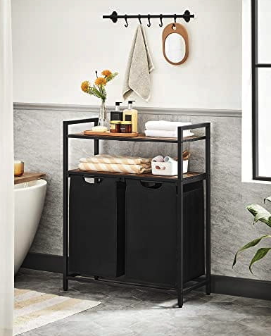 Кошик для білизни Leobert Costway 92 л з 2 полицями в стилі Loft Київ - фото 6