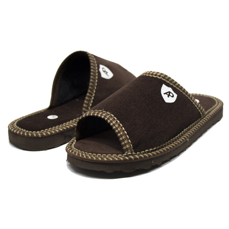 Тапочки мужские открытый носочек подростковые AP Коричневый Одесса - изображение 1