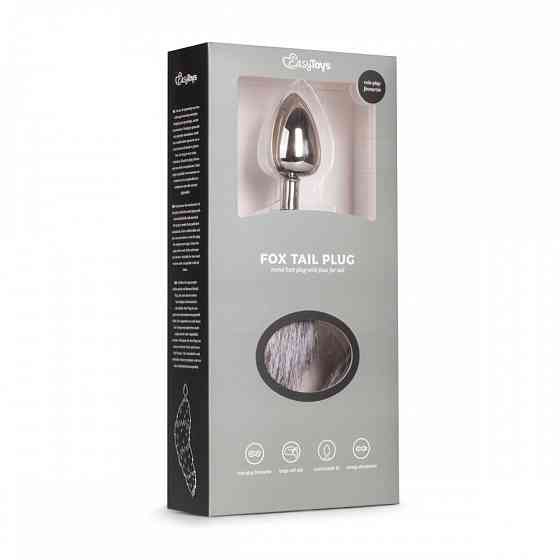 Анальная пробка метал с хвостиком Fox Tail Plug Easy Toys, Размер L Sex Aura Киев