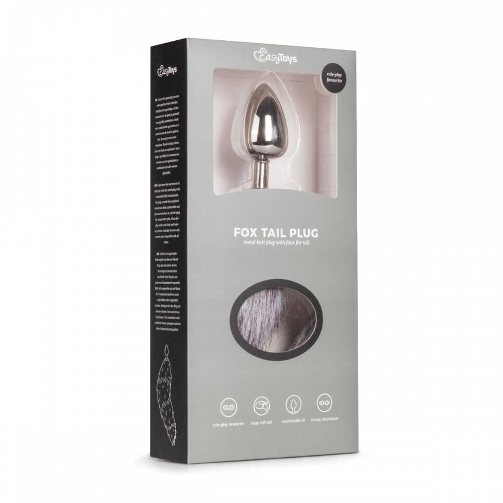 Анальная пробка метал с хвостиком Fox Tail Plug Easy Toys, Размер L Sex Aura Киев - изображение 4