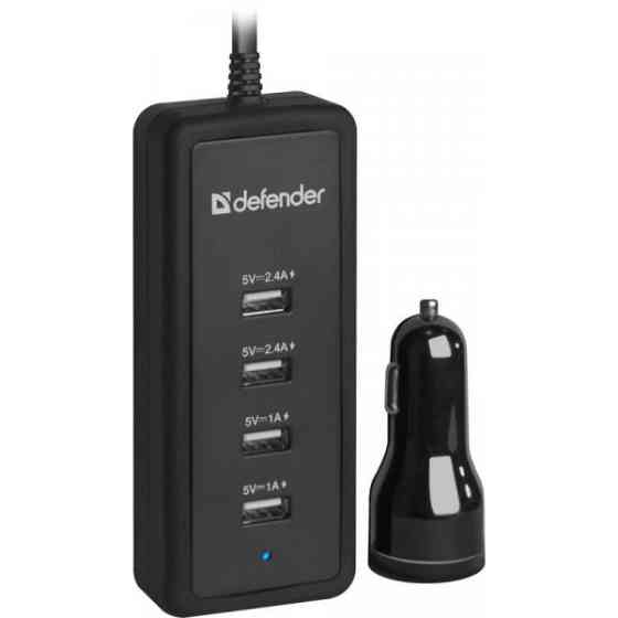 Автозарядка 5xUSB 45W (1 + 4 USB-A) ACA-02 5V/9.2A Defender (83568) Киев