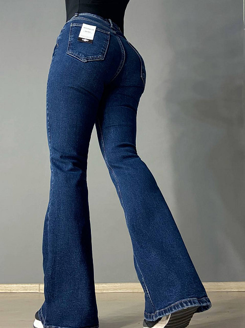 Джинси жіночі Sherocco 7034 кльош від коліна висока посадка стрейчеві сині, синій, 31, 31, 79 см, 108 см Київ - фото 4