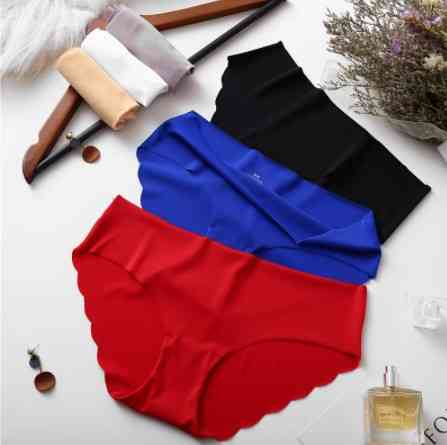 Трусики безшовні жіночі 3 штуки 48 чорний червоний синій Київ